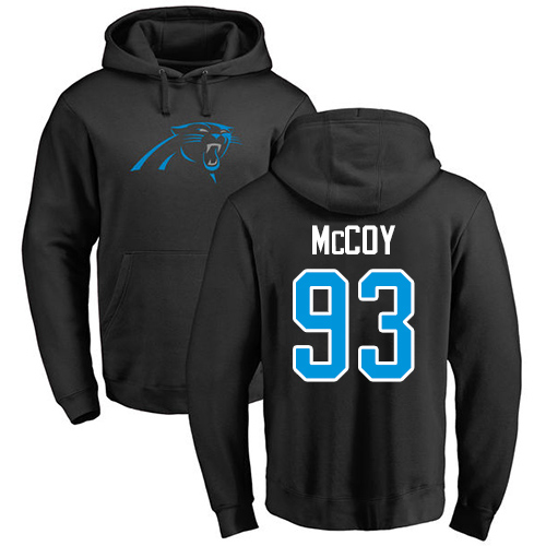 Carolina Panthers Men Black Gerald McCoy Name and Number Logo NFL Football 93 Pullover Hoodie Sweatshirts